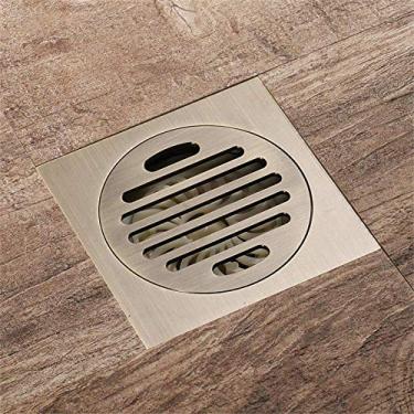 Imagem de Ralo do chuveiro Ralo de resíduos Filtro Verde Bronze Quadrado redondo Ralo do piso Ralo de cobre Desodorante Anti-retrocesso do banheiro Ralo do banheiro