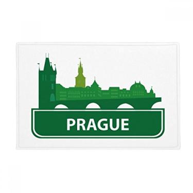 Imagem de DIYthinker Praga República Tcheca Tapete de chão verde antiderrapante para porta de banheiro