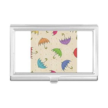 Imagem de Porta-cartões de visita Umbrella Cloud Rain Drip Sun porta-cartões