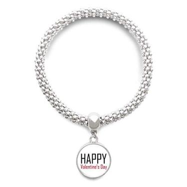 Imagem de DIYthinker Pulseira de prata com pingente de corrente ajustável para o Dia dos Namorados Celebre o Dia dos Namorados