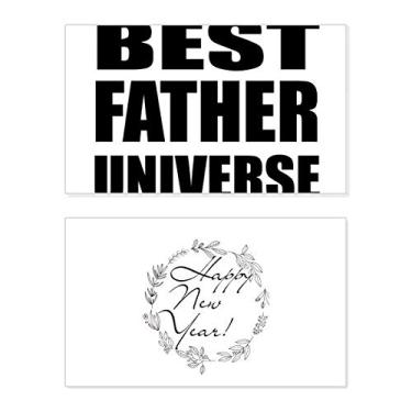 Imagem de Best Father Dad Universe Festival Citação Ano Novo Festival Cartão Bless Mensagem Presente