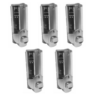 Imagem de Dispenser Sabonete Liquido Shampoo Kit 5 Unidades Banheiro Lavabo Restaurante Hotel Bar Shopping Higiene Limpeza Utensilio Pratico