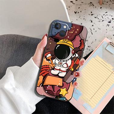 Imagem de Space Star Astronaut Cute Case For iPhone 11 13 12 Pro Max XR X XS Max 8 7 6 6S Plus soft silicone Black Phone Cover Capa,A00193,For iPhone X XS