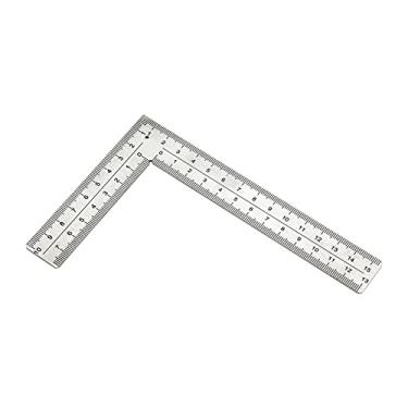 Imagem de Bothyi Régua quadrada em forma de L Hobby Profissional Ângulo Transferidor Régua de 90 graus Carpinteiro Faça você mesmo, 10×15cm