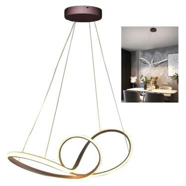 Imagem de Lustre Luminaria Arco Infinito Aneis 3 em 1 Luminaria Led 49W Quarto Cozinha Sala de Ja...