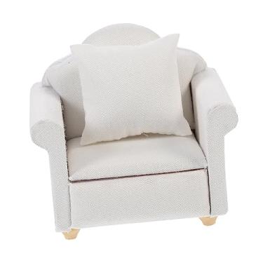 Imagem de ORFOFE 1 Unidade Mini Sofá Cadeira Sofá Decoração De Mesa Mini Móveis Sofá Solteiro Miniaturas Tampo De Mesa Decoração Branca Branco Algodão Casa De Boneca Brinquedo Individual