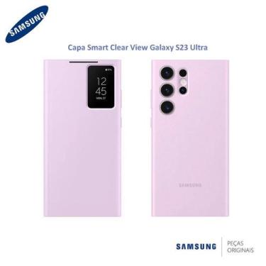 Imagem de Capa Smart Clear View P/ Galaxy S23 Ultra - Violeta Original - Samsung