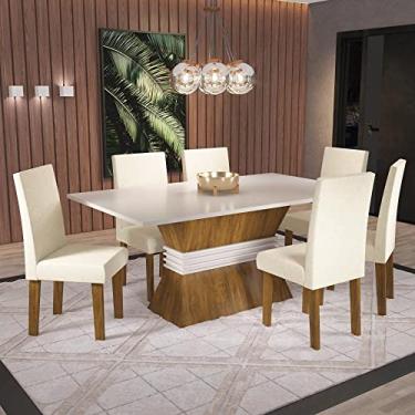 Imagem de Conjunto Sala de Jantar Salton 1 Mesa 160cm com 6 Cadeiras Vênus Viero Móveis