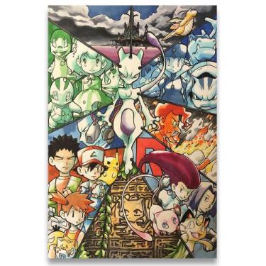 Imagem de Poster Decorativo 42cm X 30cm A3 Brilhante Pokémon Mewtwo Kanto B4 - B