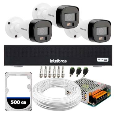 Imagem de Kit 3 Câmeras Intelbras VHD 1220 B G7 Full Color Bullet Full HD 1080p Multi HD IR 20m + DVR Gravador de Vídeo Intelbras MHDX 3004-C + HD 500GB