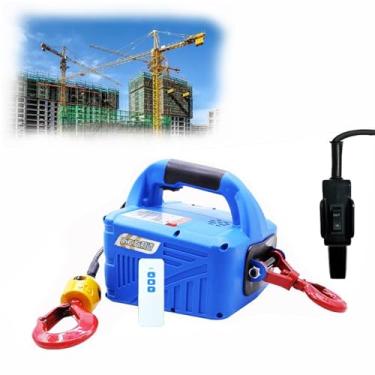 Imagem de Guincho de talha elétrica, talha de corrente portátil, guindaste de elevação, talha manual com controle remoto, cabo de aço de 3 mm, equipamento de tração de elevação multifuncional-500kg/7m