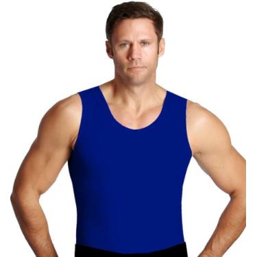 Imagem de Insta Slim - Feito nos EUA - Modelador de compressão para homens. Modelador corporal emagrecedor com controle de barriga para suporte de barriga e costas, Royal, 6G