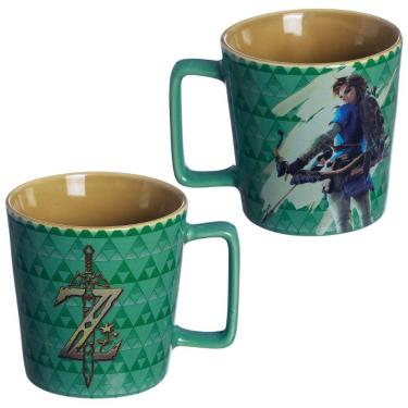 Imagem de Caneca Link Zelda Alça Quadrada Cerâmica 400Ml Oficial Nintendo