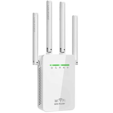 Imagem de Repetidor Amplificador Sinal Wi-fi Wireless 300mbps Megas Roteador 4 Antenas Sem Fio Replicador Wifi Sinal Wireless Amplificador Extensor Potente Cabo Ethernet IP Para Melhorar Sinal…