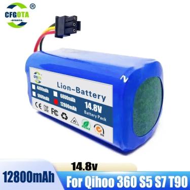 Imagem de Baterias de substituição para aspirador robótico  12800mAh  14.8V  Qihoo 360  S5  S7  S7Pro  T90  X9