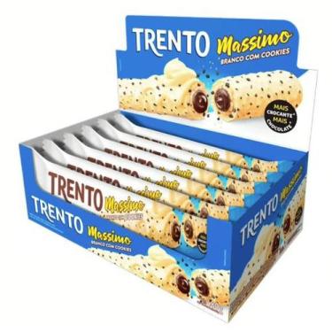 Imagem de Chocolate  Trento Massimo Branco Com Cookies - Display 480G - Peccin