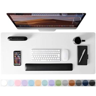 Imagem de Protetor de mesa de couro, tapete de mouse, tapete de computador antiderrapante para mesa, tapete de mesa de escritório de couro PU para casa e escritório, à prova d'água para laptop para teclado e