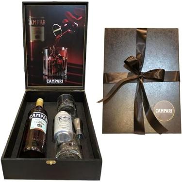 Imagem de Kit Campari 998ml + 2 Copos Vidro + Tonica + Dosador Presente