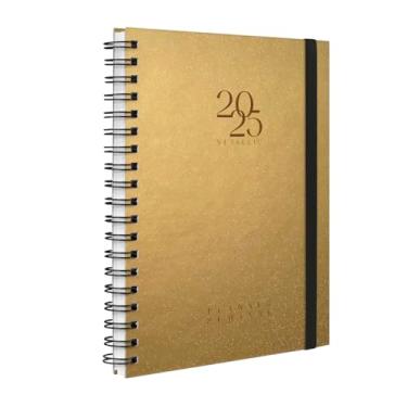 Imagem de Agenda Planner Semanal 2025 Plus Solid Glitter Metallic Ouro