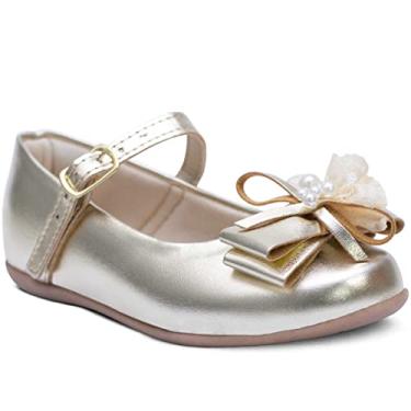 Imagem de Sapatilha Popidi Infantil Menina Laço Perola Renda 02.23 (Dourado, BR, Criança de 1 a 3 anos, Numérico, 22)