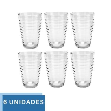 Imagem de Jogo de Copos Alto Resistentes de Vidro Sucos 200ML - 6Un