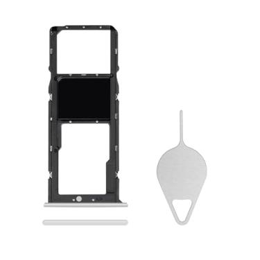 Imagem de BESJMYT Substituição de bandeja de cartão SIM para Samsung Galaxy A03s (versão SIM único) - Adaptador de suporte de slot de bandeja de cartão branco com ejetor de agulha para A03s SM-A037U A037U1