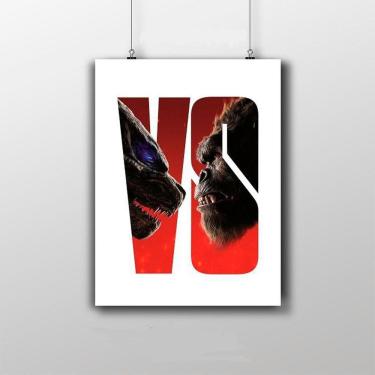 Imagem de Placa Decorativa Godzilla Vs Kong Arte Poster 20X30