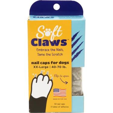 Imagem de Soft Claws Tampas de unhas para cães com design antiderrapante feitas nos EUA - 40 capas de unhas para cães para proteção duradoura de pisos e móveis - Prata, 2GG