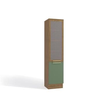 Imagem de Paneleiro De Cozinha Botanic M626 C/ 2 Portas C/ 1 Tela 50cm Nogueira/verde Oliva - Kappesberg
