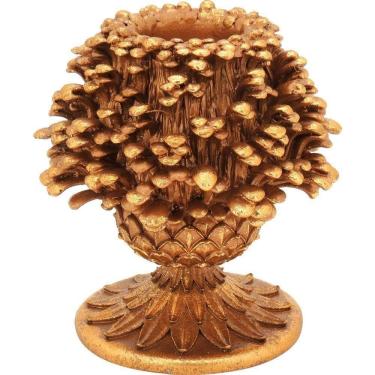 Imagem de Castiçal 14X12X12Cm Resina Dourado