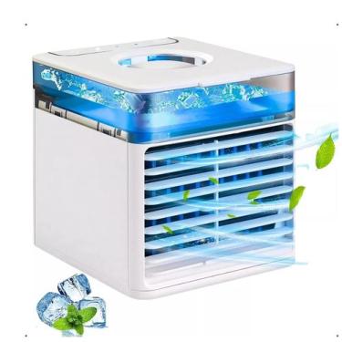 Imagem de Mini Climatizador De Ar Portátil Ventilador Umidificador C/ Iluminação