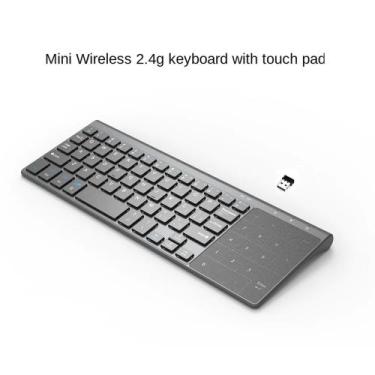 Imagem de Teclado sem fio com número touchpad mouse teclado numérico fino - kmk