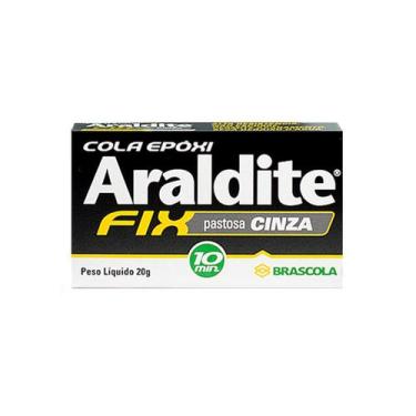 Imagem de Cola epoxi 20g Araldite Fix pastosa Cinza 10 minutos