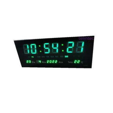 Imagem de Relógio de parede e mesa led digital 3615  - TLT, verde