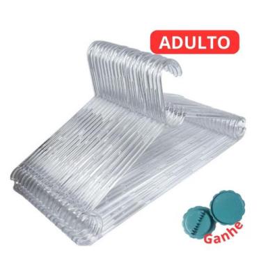 Imagem de Cabide adulto acrilico transparente  30un acompanha triturador - ABCoi