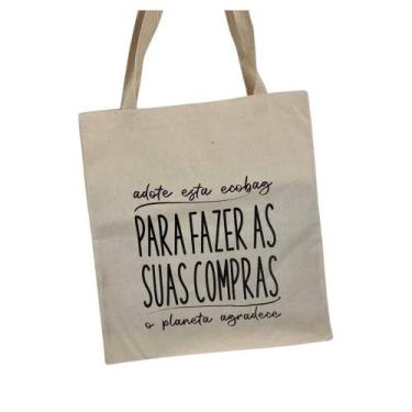 Imagem de Bolsa Ecobag  100% algodão estampa PLANETA GRATO - CARIOCA MAIS