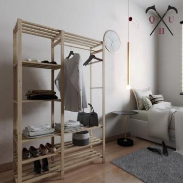 Imagem de Conjunto Mancebo Moderno C/ Maleiro 190x170cm Oferta Lojas - Technox