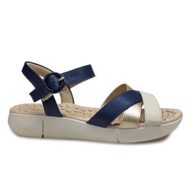 Imagem de Sandália Feminina Modare Ortopédica Baixa Confortável Dourado 40