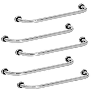Imagem de Barra Alça Apoio Kit 5 Uni Aço Inox Idoso Gestante Pcd Cadeirante Defi