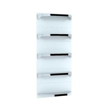 Imagem de Kit 5 Bandejas Para Gondola Canto 202 Fit 40/60 Branco Pe Preto - Amap
