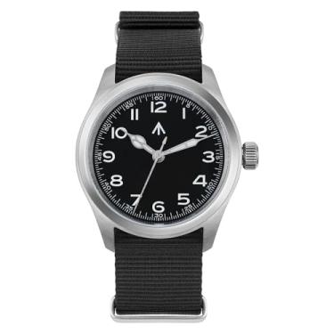Imagem de Relógio Militado ML08 japonês Sweep VH31 Field Watch masculino de 38 mm, de, 10 ATM, à prova d'água, analógico, para homens e mulheres, Preto e branco / BGW9 Lume