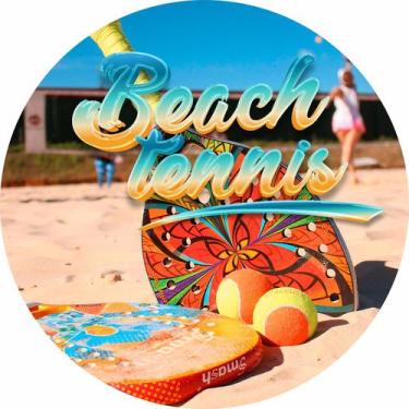Imagem de Painel de Lona Redondo Beach Tennis Praia e Verão - Fabrika de Festa
