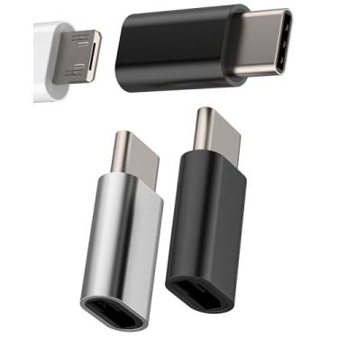 Imagem de Pacote com 3, adaptador USB C macho para micro USB fêmea, para ipad pro air4 compatível com Samsung Galaxy S21 S20 Plus Note, Pixel 5 4XL, LG V35, cabo conector de carregador de energia tipo C de
