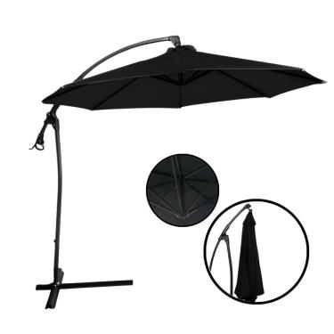 Imagem de Ombrelone Lateral Suspenso 3 Metros Jardim com Base e Manivela Importway Iwoblb-300