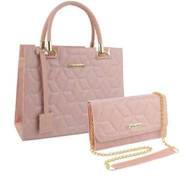 Imagem de Bolsa Feminina Transversal Tote Casual + Bolsa Carteira Kit - Selfie S