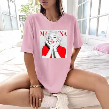 Imagem de Camisa Camiseta Feminina Estampada Madonna 100% Algodão Fio 30.1 Pente