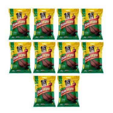 Imagem de Kit 10 Petisco Baw Waw Cão Pequeno Bifinho Carne e Vegetais 50g cada