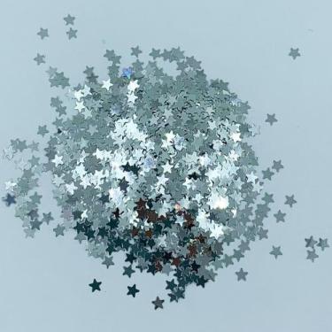 Imagem de Glitter Estrela Prateada Holográfico Laser Silver Star (30 g) - Redele