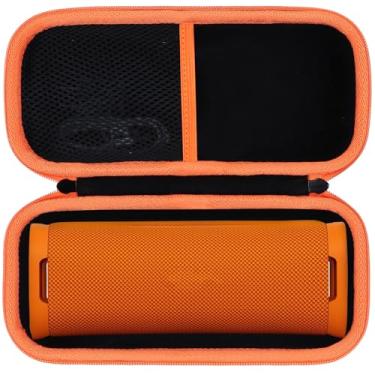Imagem de Lebakort Capa rígida compatível com alto-falante compacto Bluetooth ultra portátil sem fio Sony ULT Field 1 (capa preta + laranja)