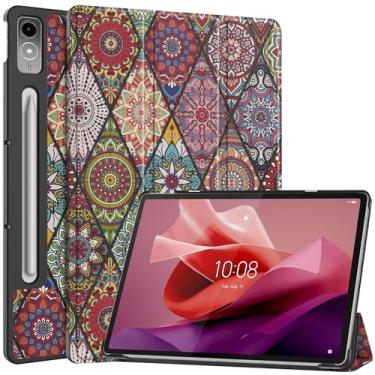 Imagem de Gylint Capa para Lenovo Tab P12 12,7 polegadas 2023, capa dobrável ultrafina de couro PU inteligente com suporte para Lenovo Tab P12/Lenovo Xiaoxin Pad Pro 12,7 polegadas TB370FU Mandala